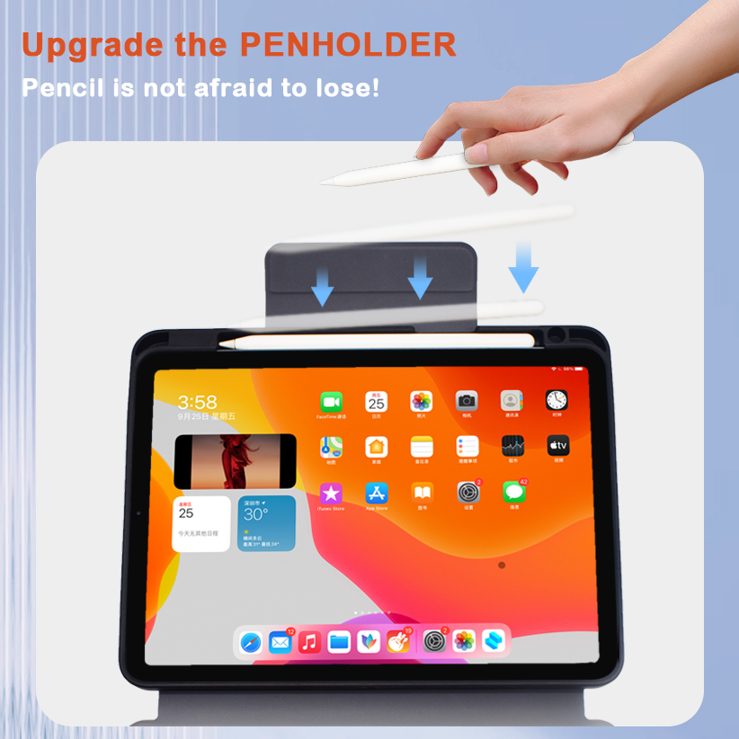 iPad Keyboard Case for iPad Pro/ air 2024 iPad Cover with Keyboard Built-in Touchpad & Pencil Holder 